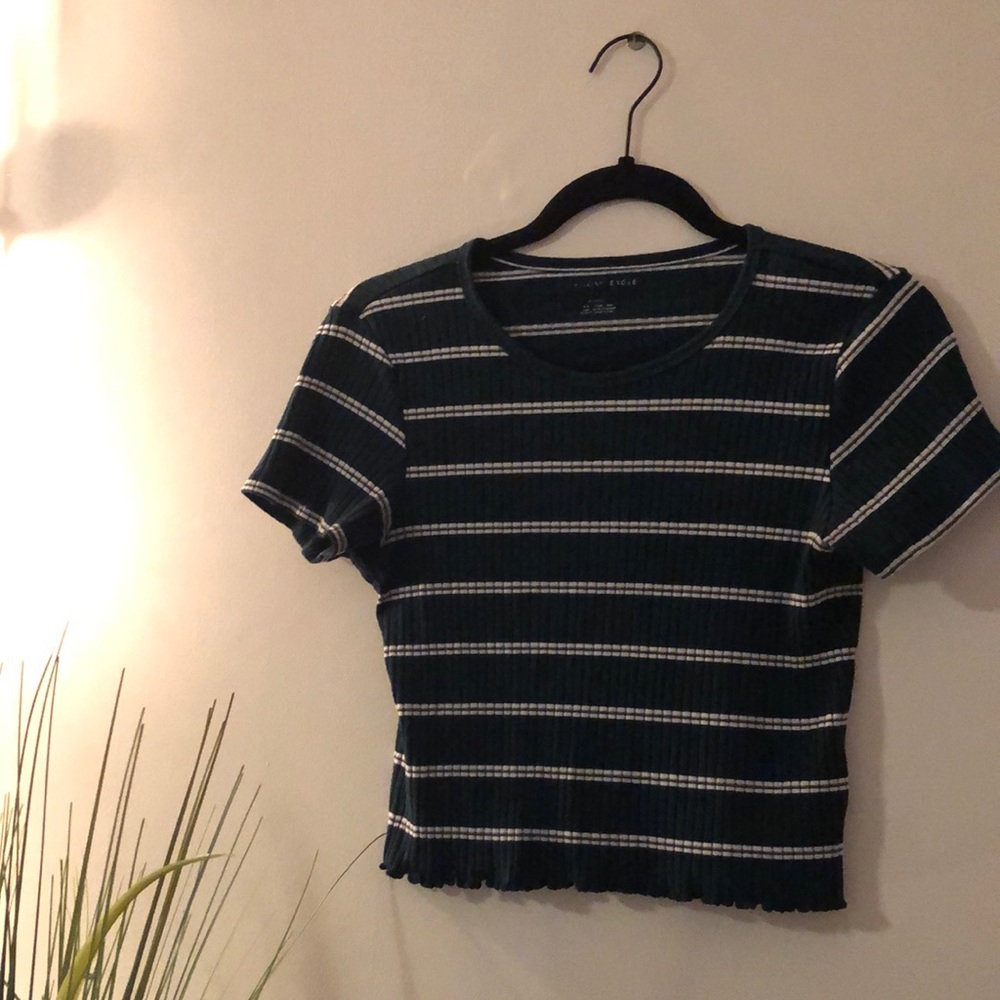 Striped cropped T-shirt